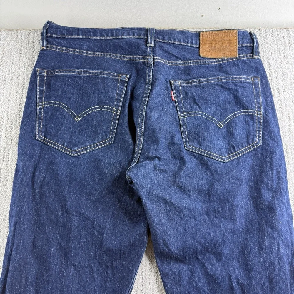 Levi's Premium 502 Jeans Men's Size 34x34 Big E Dark Wash Blue Denim Tapered